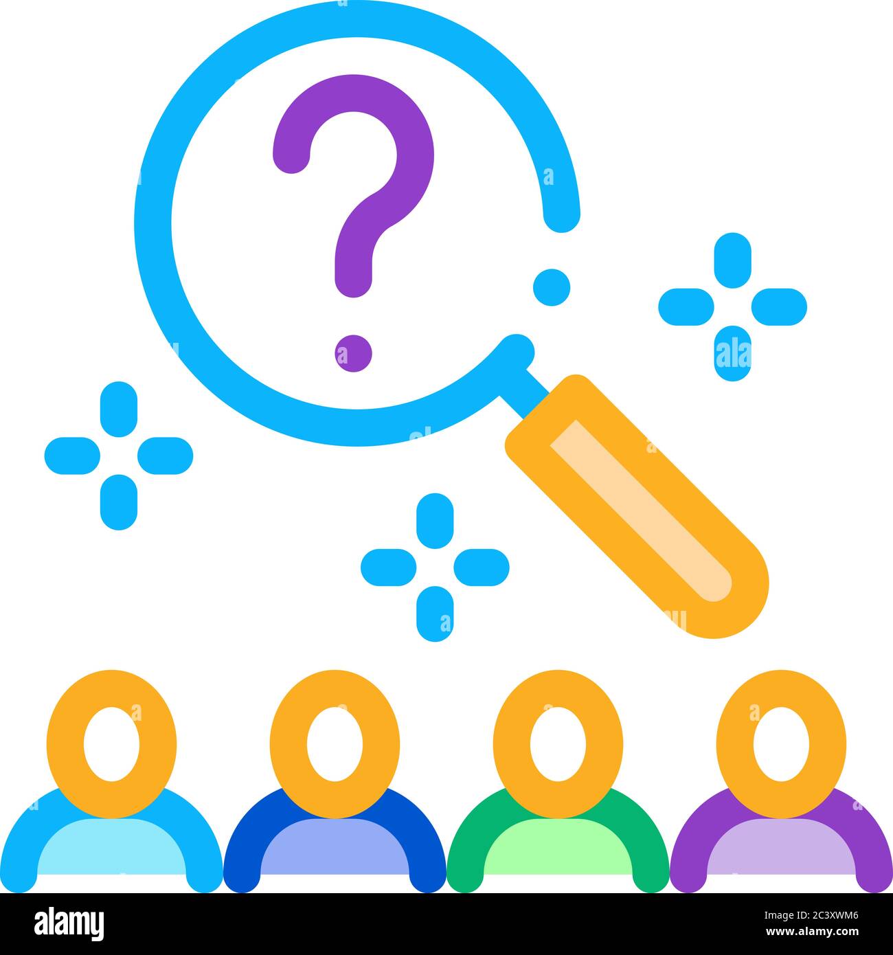 research audience question icon vector outline illustration Stock ...