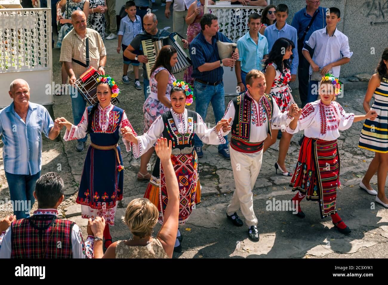 Dancing happens at any time at a Bulgarian wedding Stock Photo