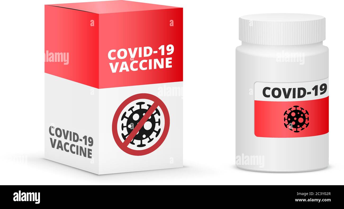 COVID-19 pills bottle Stock Vector
