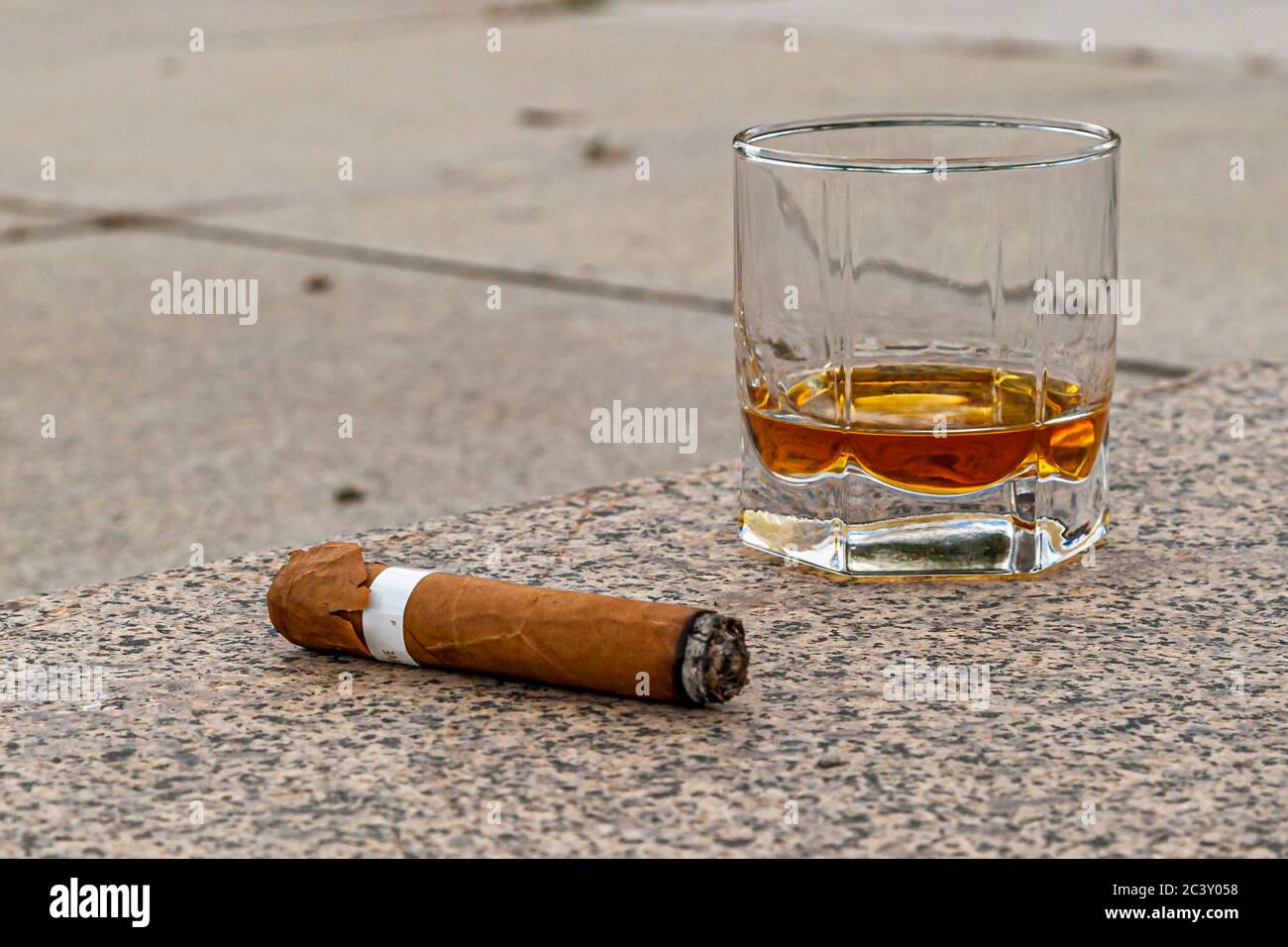 Cigar and whiskey during a Wedding in Bulgaria Stock Photo