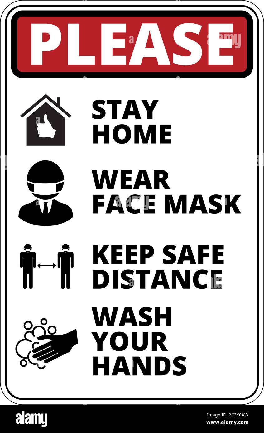 Covid-19 Danger Signs Set Stock Vector