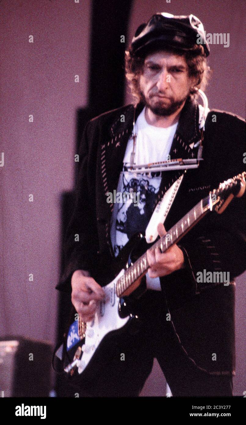 Bob Dylan in concert at 'RUISROCK' in Turku,Finland 1990 Stock Photo