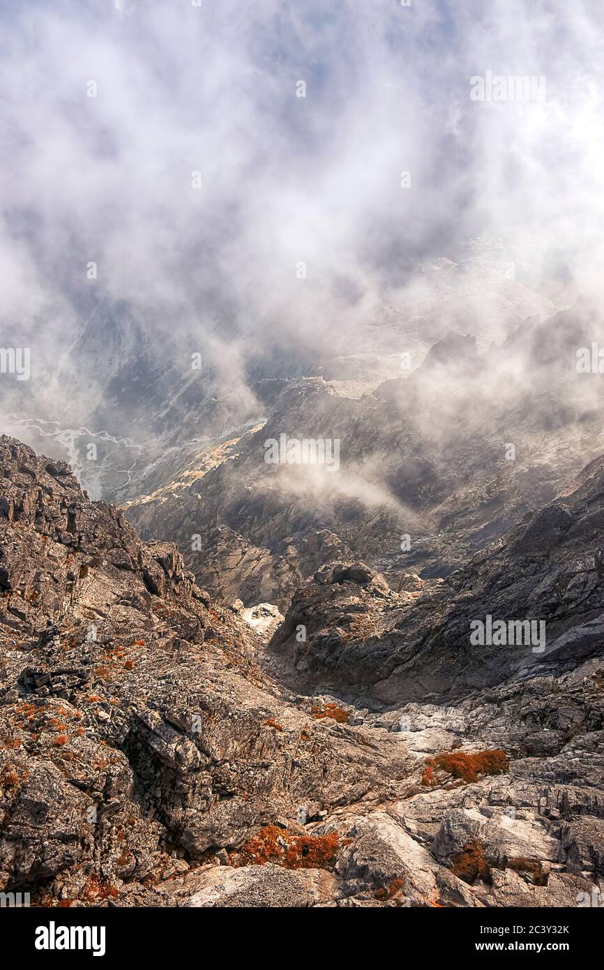 Top of the Tatra mountains above the clouds Stock Photo - Alamy