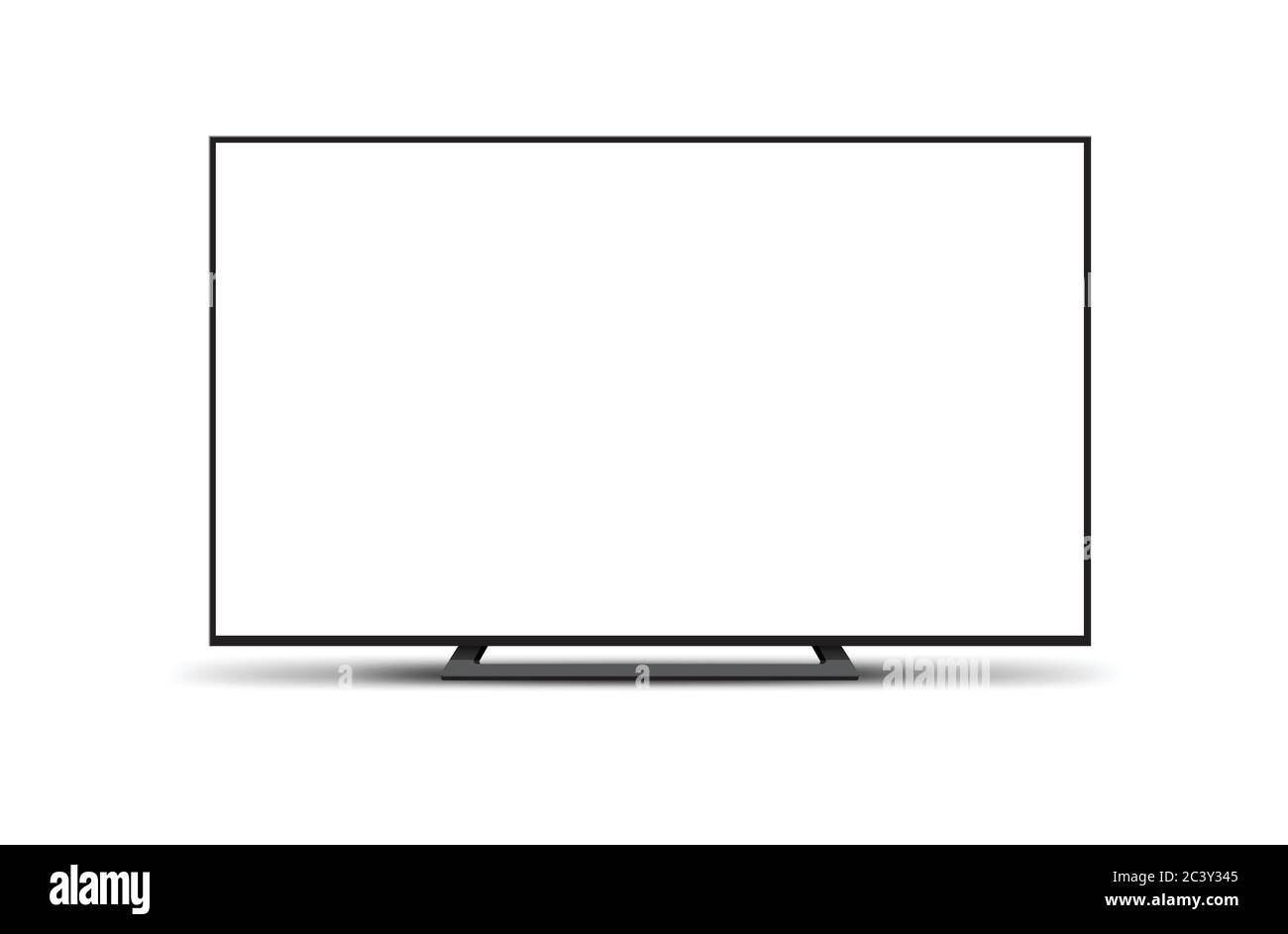 4K TV flat screen lcd or oled, plasma, realistic illustration, White