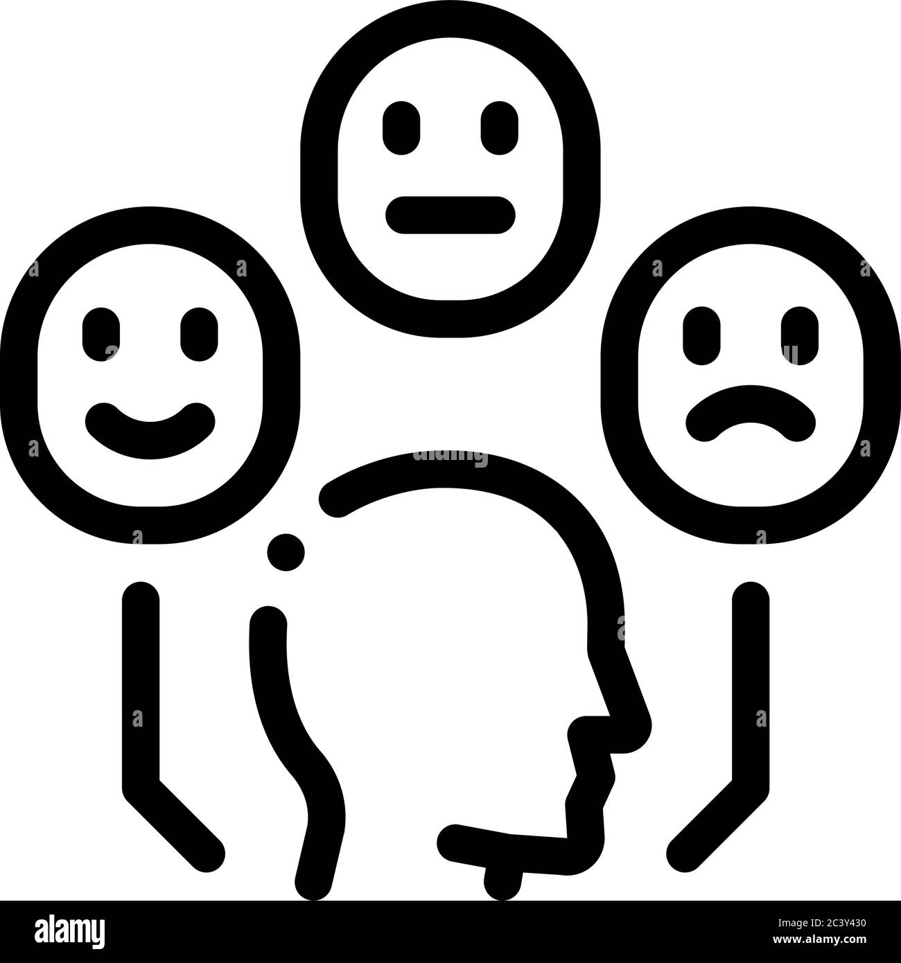 positive neutral negative human feedback icon vector outline ...