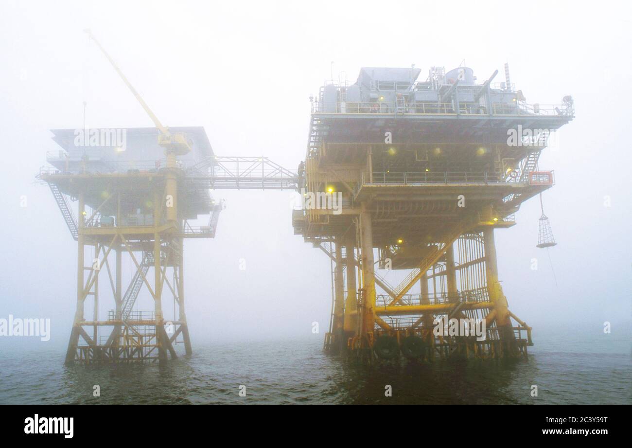 Offshore Petroleum Production Platform Stock Photo