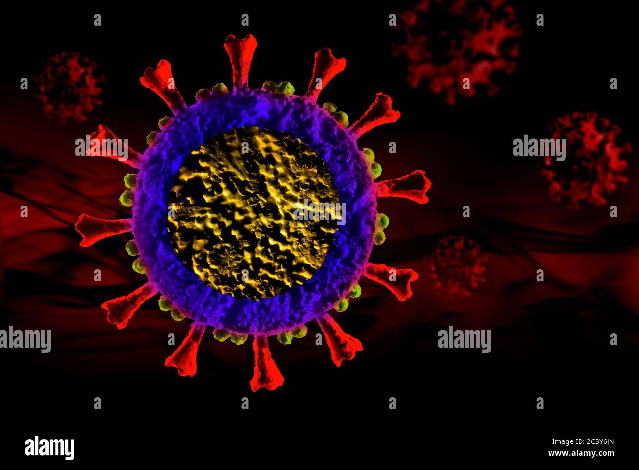 Digitally generated Coronavirus model Stock Photo