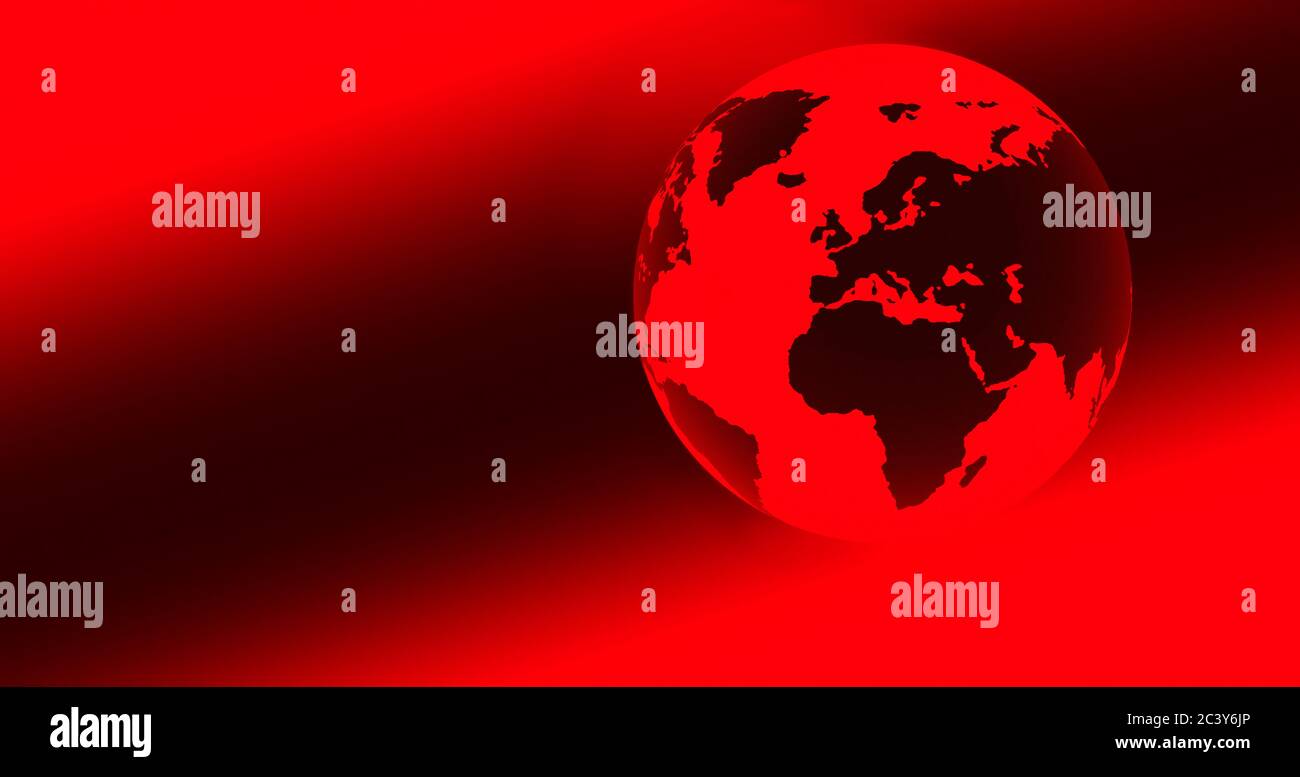 Digitally generated red globe Stock Photo
