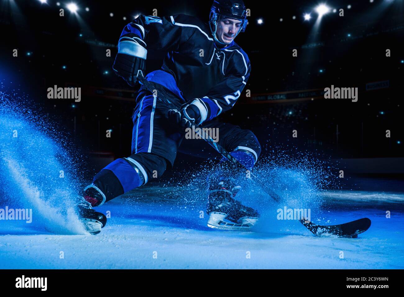 Hockey player on ice Stock Photo Alamy