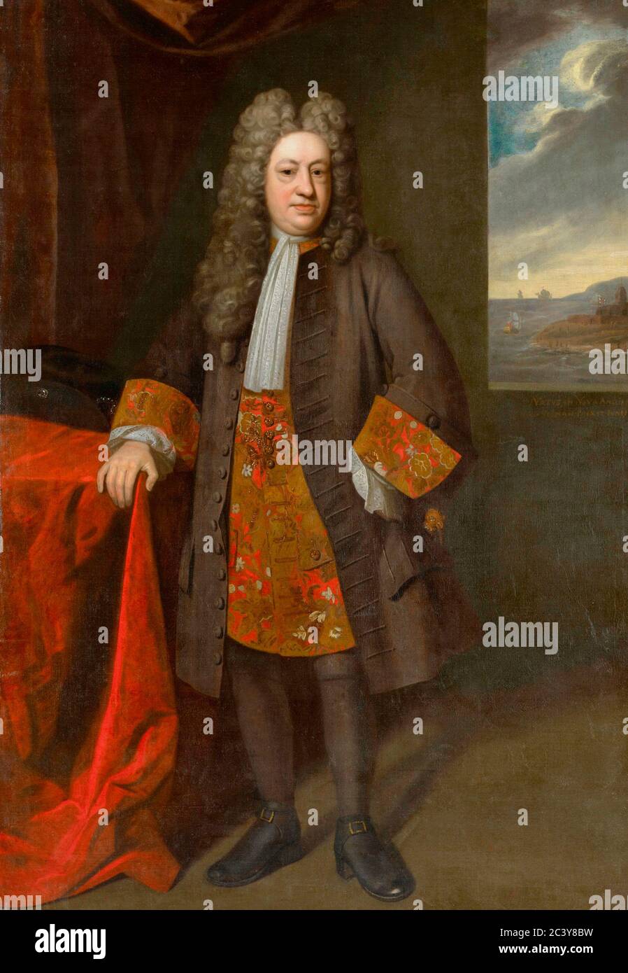 Elihu Yale, British merchant and slave trader and benefactor of the Collegiate School of Connecticut, renamed Yale College in his honor. By Enoch Seeman the younger 1717. Stock Photo