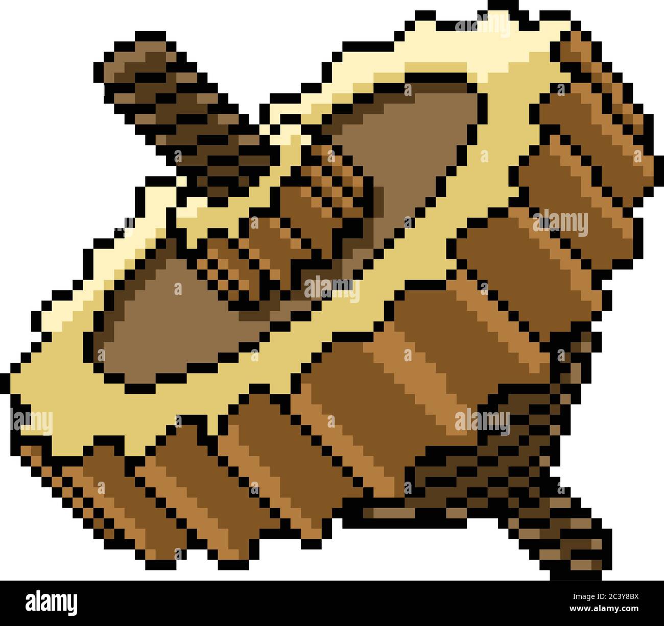 vector pixel art isolated golden gear Stock Vector Image & Art Alamy