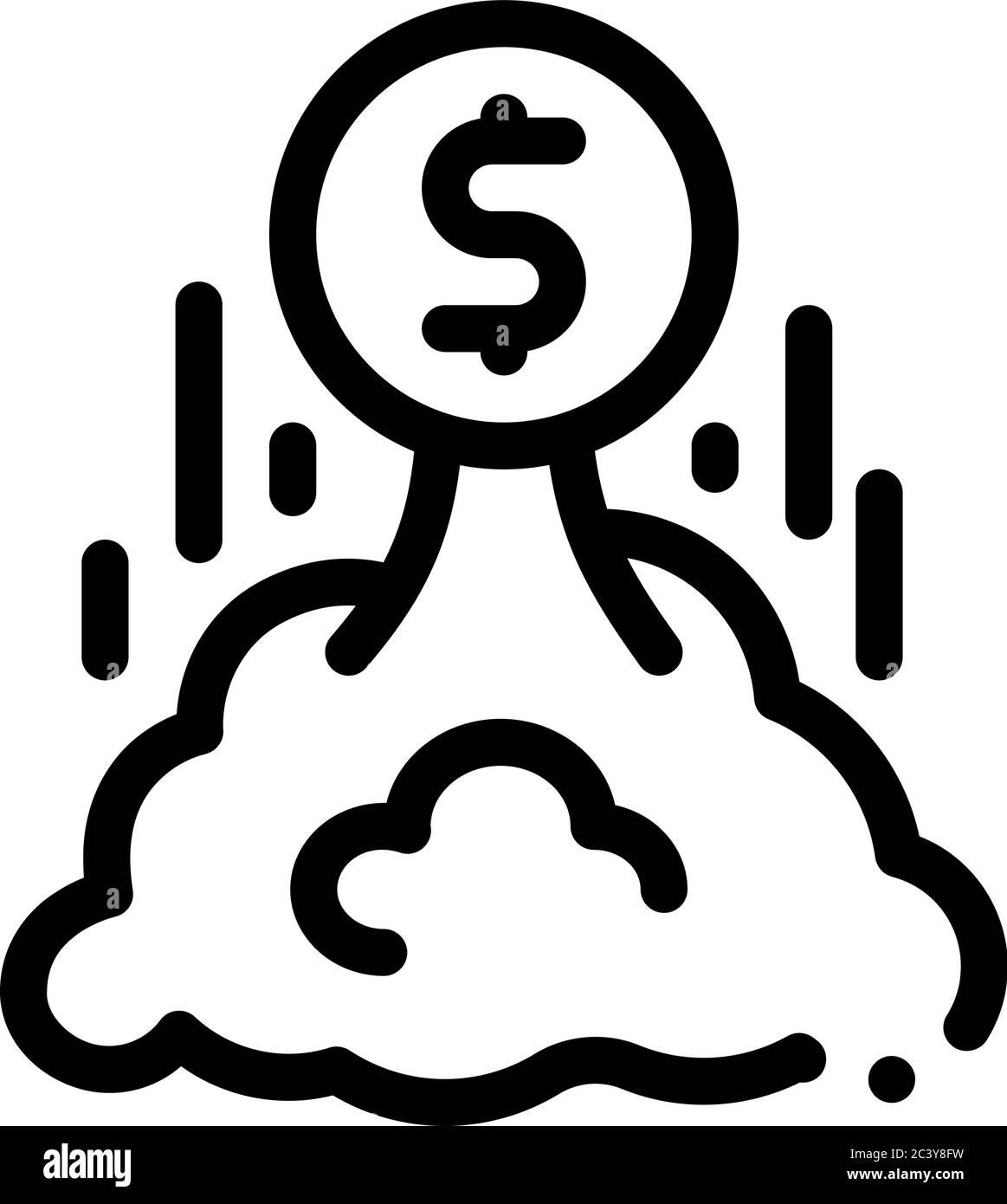 money takes off icon vector outline illustration Stock Vector Image