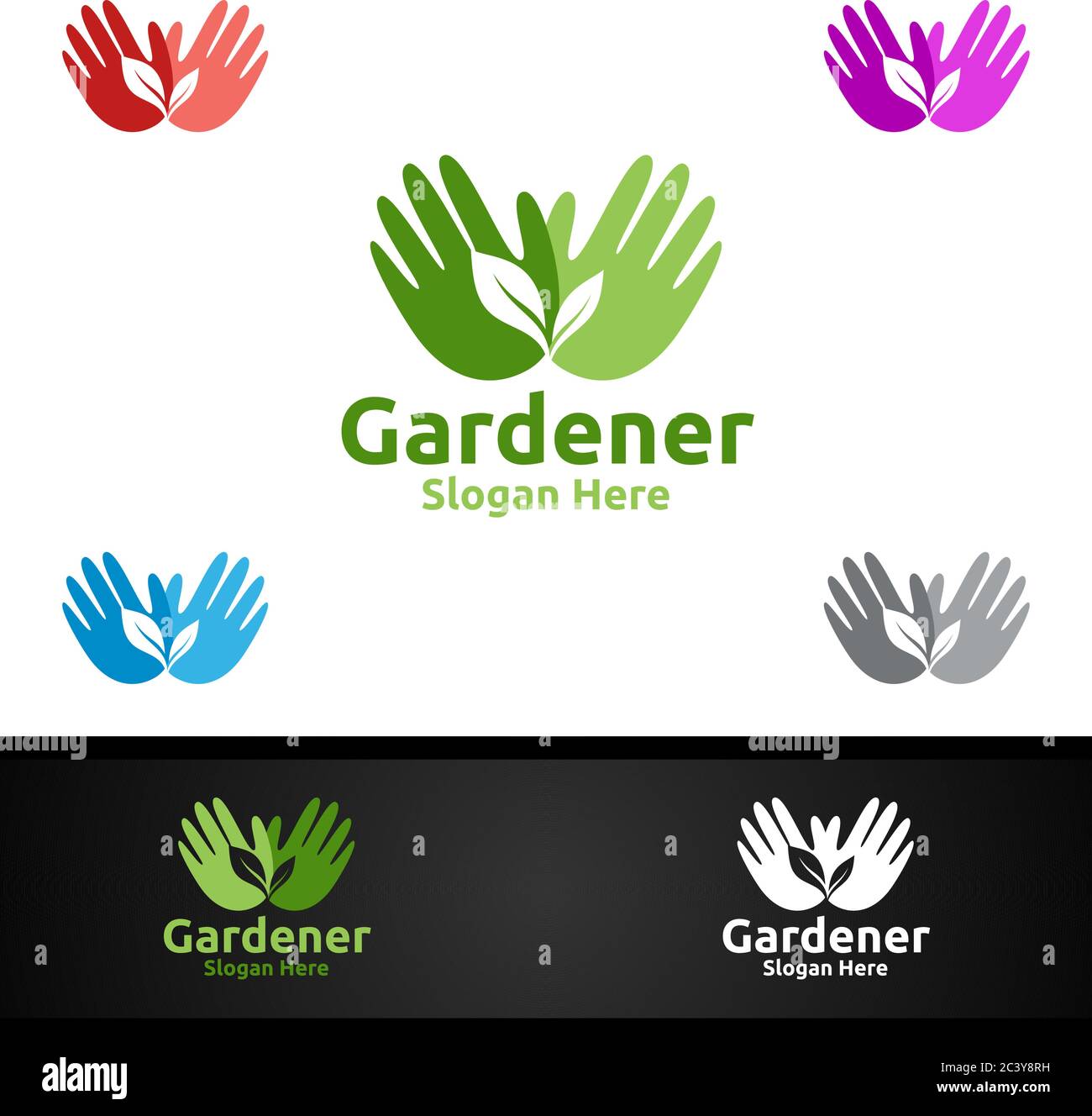 Gardener Care Logo Gardener Logo with Green Garden Environment or ...