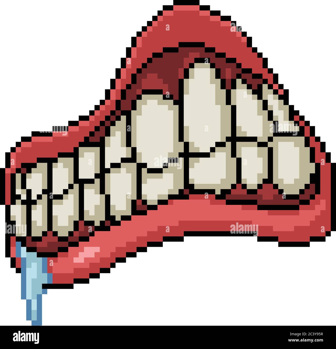 Vector Pixel Art Isolated Crazy Mouth Stock Vector Image Art Alamy