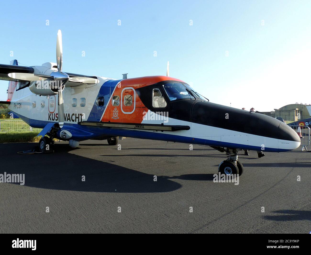 PH-CGN, a Dornier Do 228-212 operated by the Netherlands Coastguard, on static display at the RAF Leuchars Airshow in 2012. Stock Photo