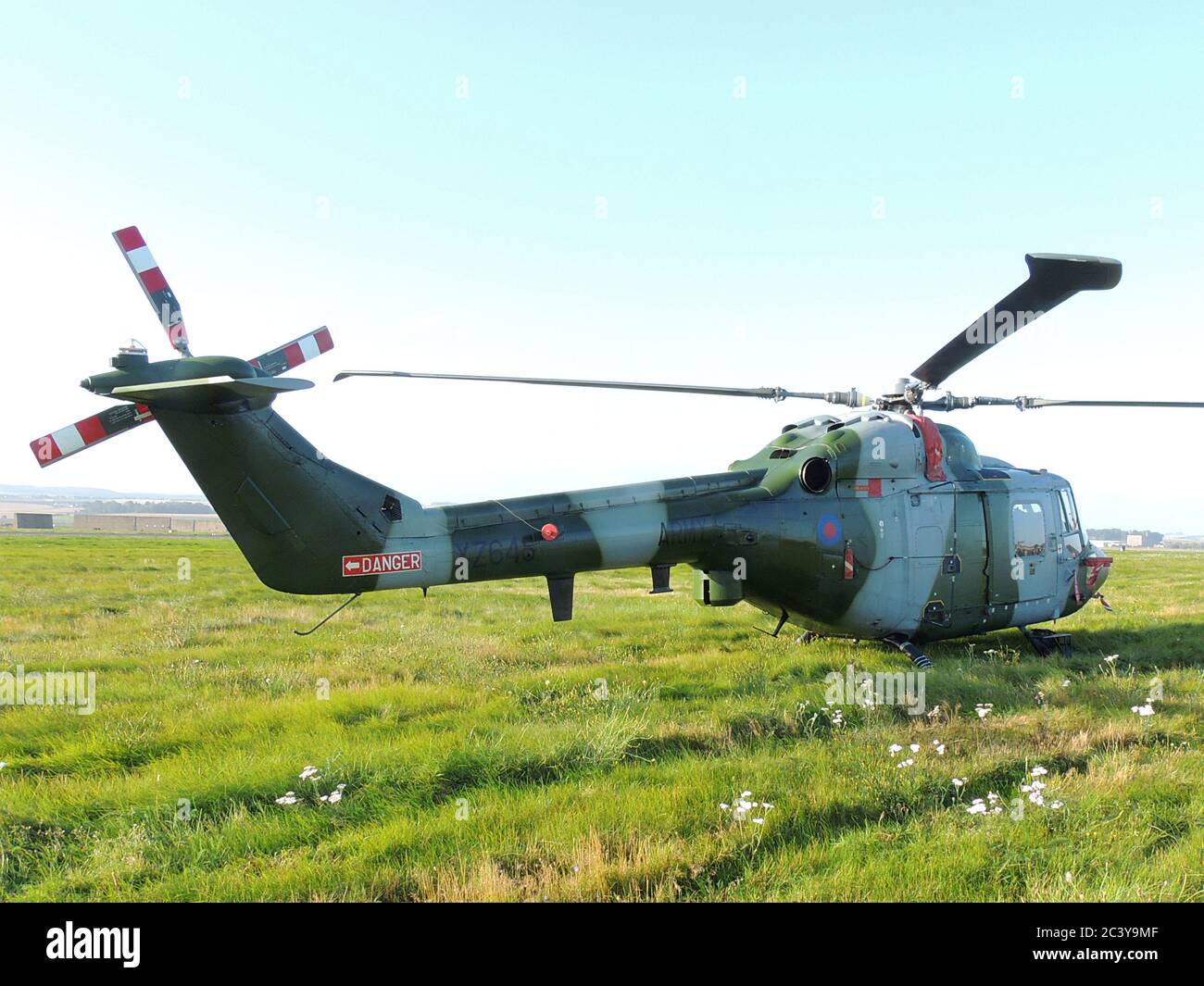 XZ645, a Westland Lynx AH7 operated by the Army Air Corps, on display at the Leuchars Airshow in 2012. Stock Photo