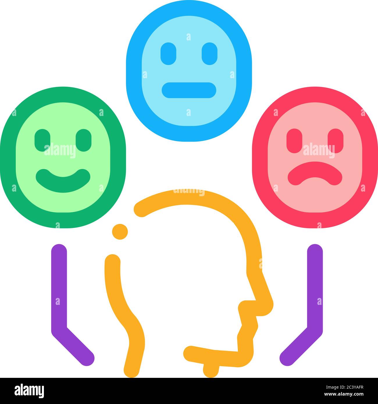 positive neutral negative human feedback icon vector outline ...