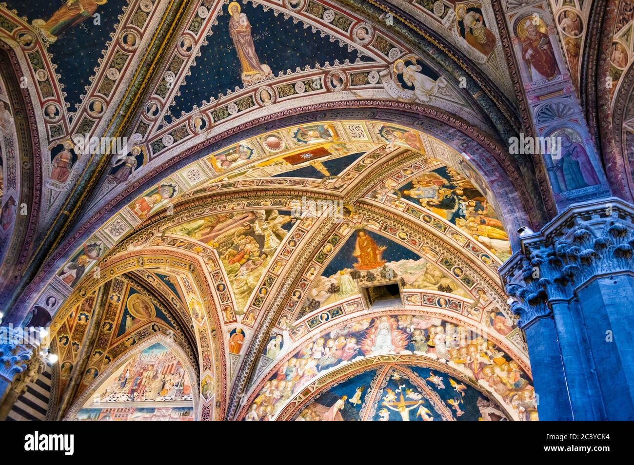 Siena, Italy - CIRCA 2013: Baptistery of Saint John (Battistero di San ...