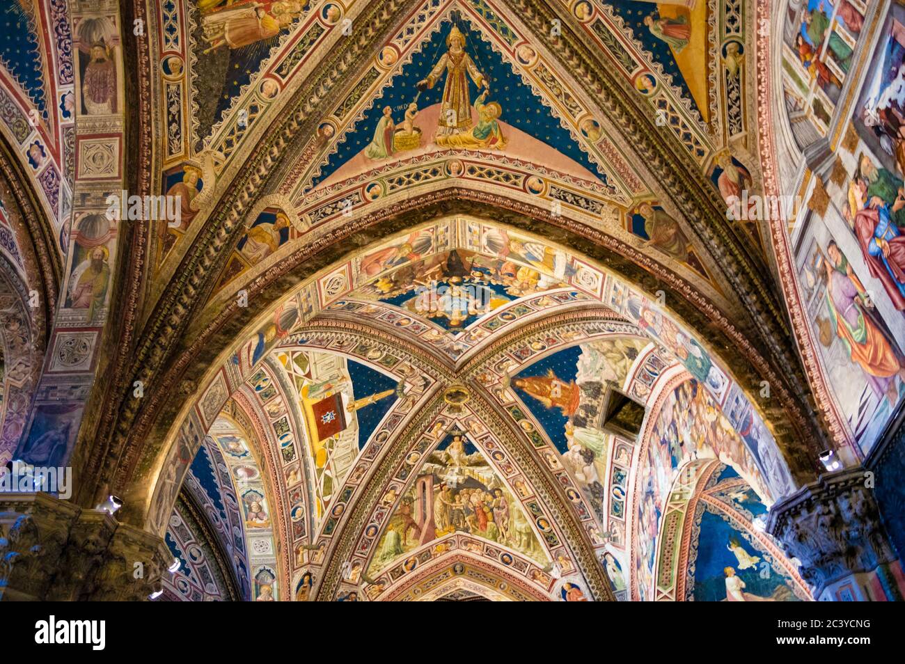 Siena, Italy - CIRCA 2013: Baptistery of Saint John (Battistero di San ...