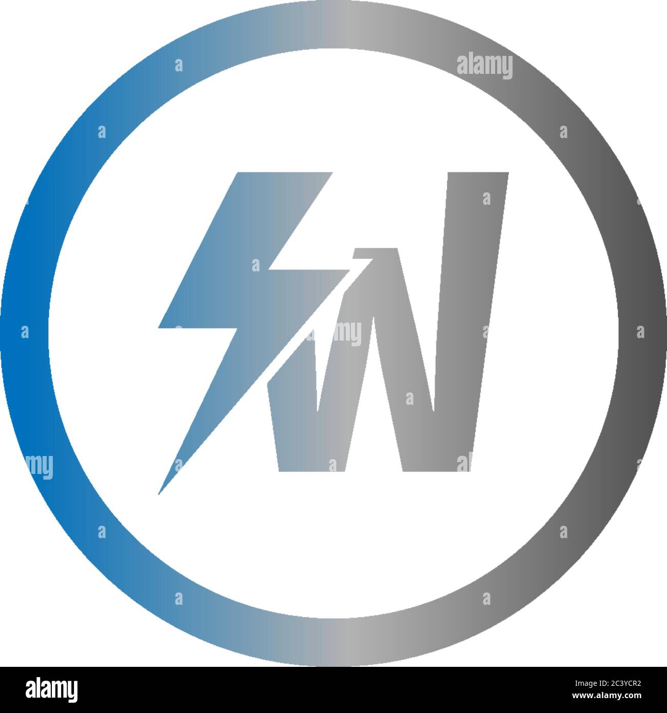 Lightning letter W logotype gradient color design concept illustration ...