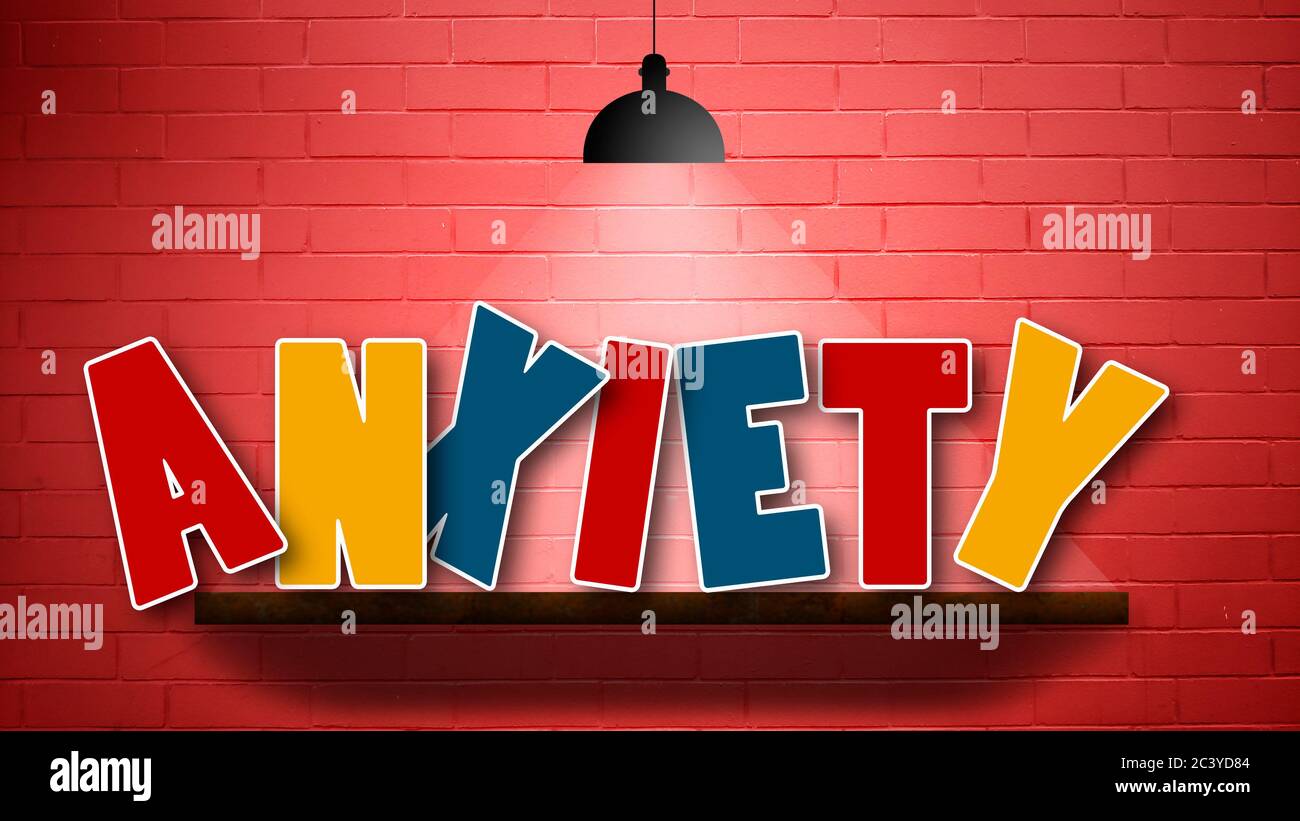 Anxiety concept with lamp on the wall. 3d rendering Stock Photo - Alamy