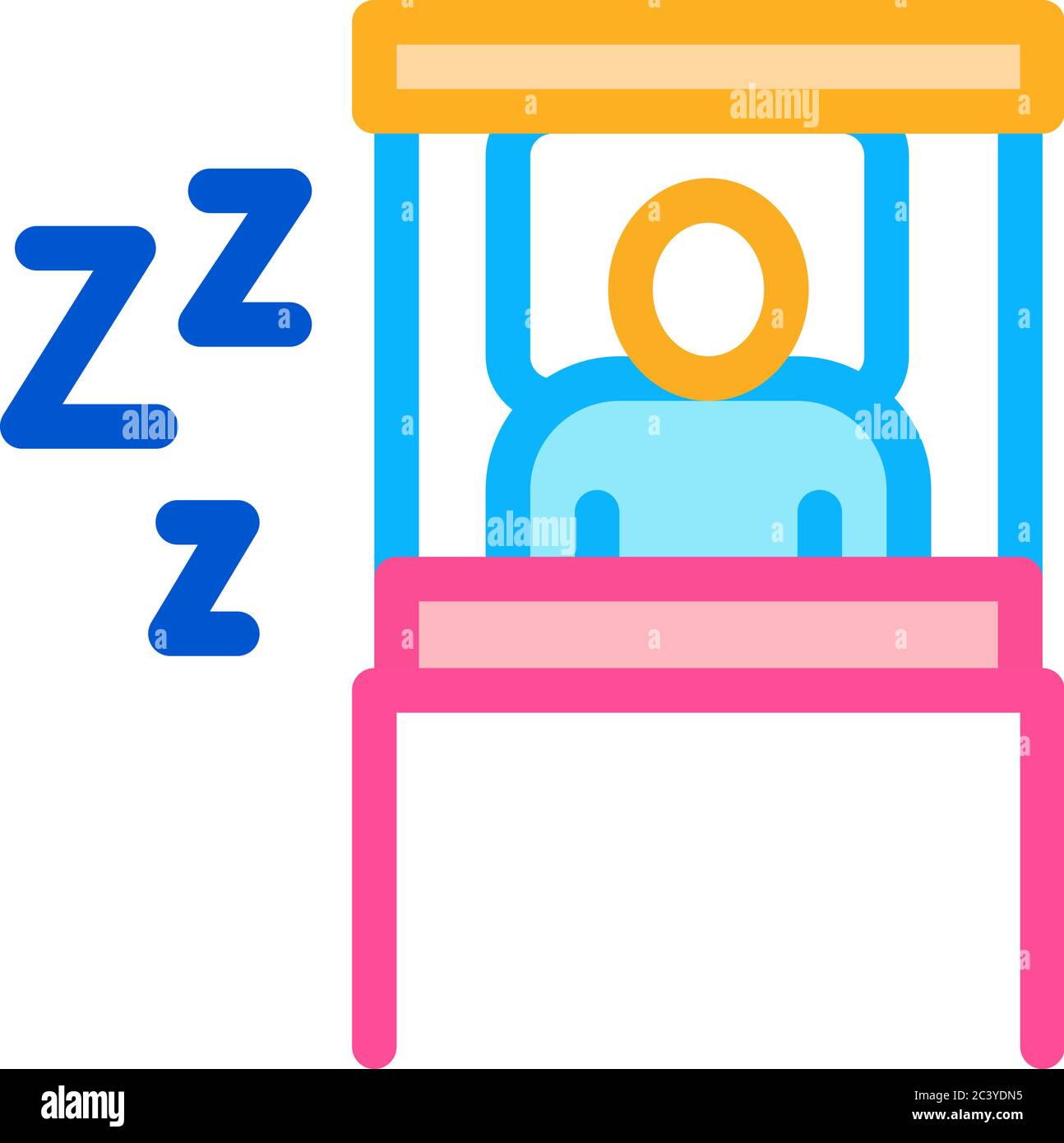 Human Sleeping Time In Bed Icon Vector Outline Illustration Stock Vector Image And Art Alamy
