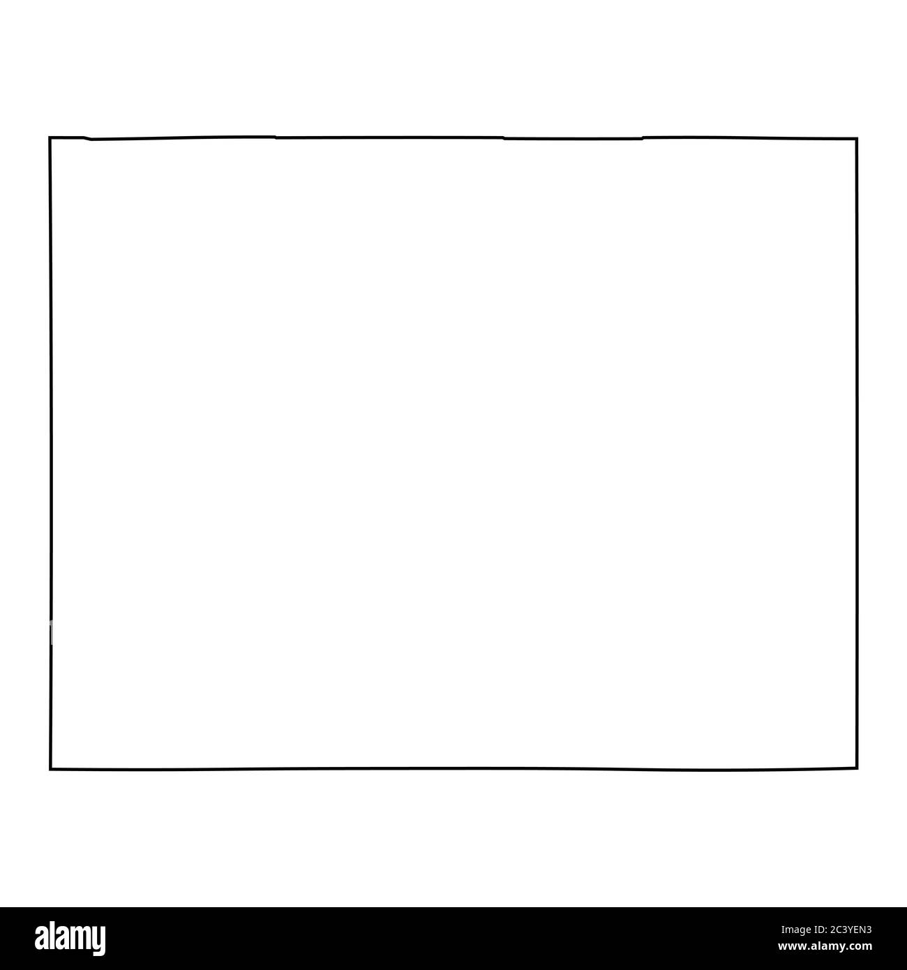 Wyoming WY state Map USA. Black outline map isolated on a white background. EPS Vector Stock Vector