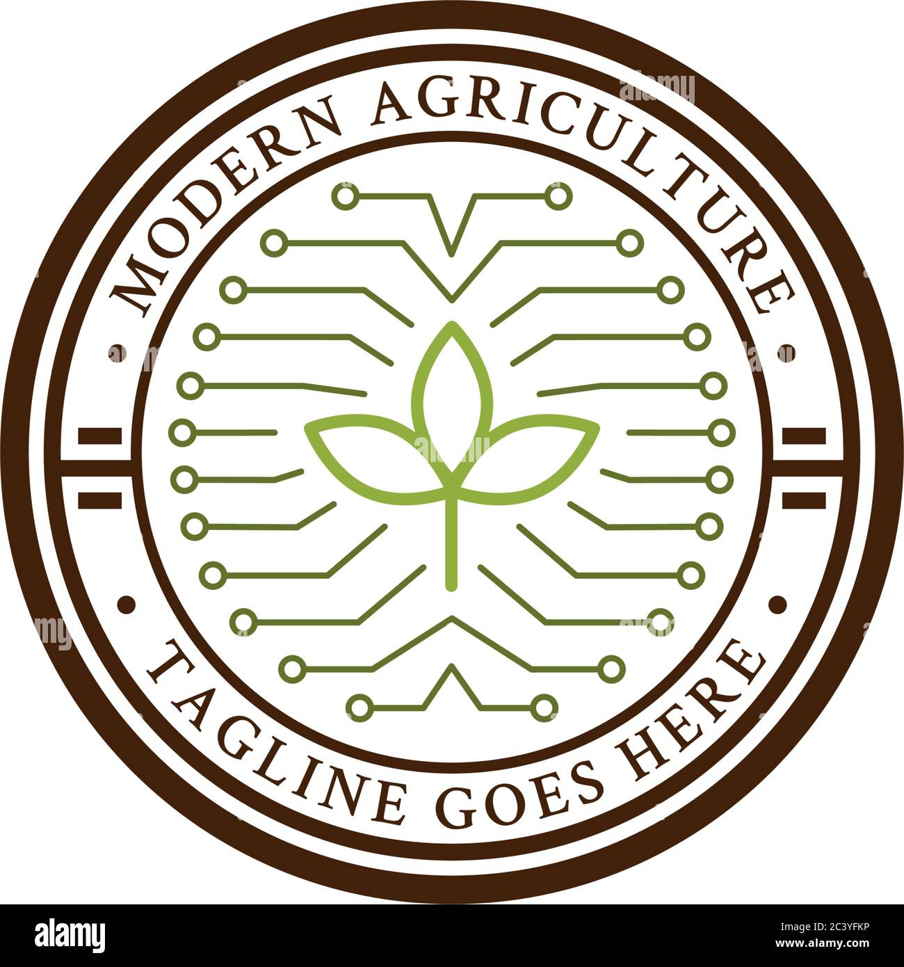 Premium technology agriculture logo vector, modern farm logo design template Stock Vector