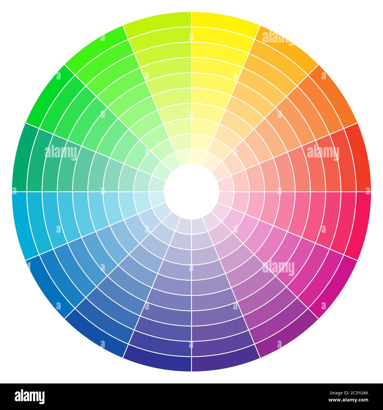 Color spectrum abstract wheel, colorful diagram background. Color wheel isolated on white background. Stock Vector
