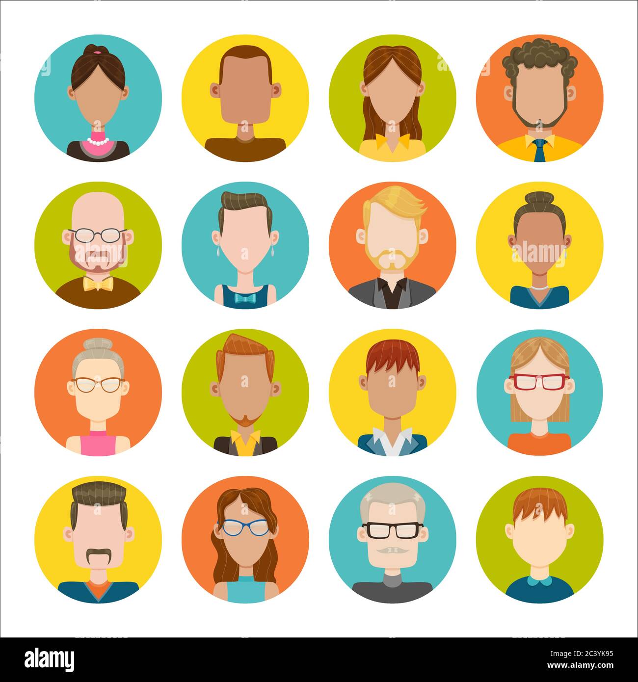 Business People Avatar Collection Young Adults Man and Woman Faces  Colorful User Pic Icons in Circle Shape Stock Vector  Illustration of  icon head 185115528