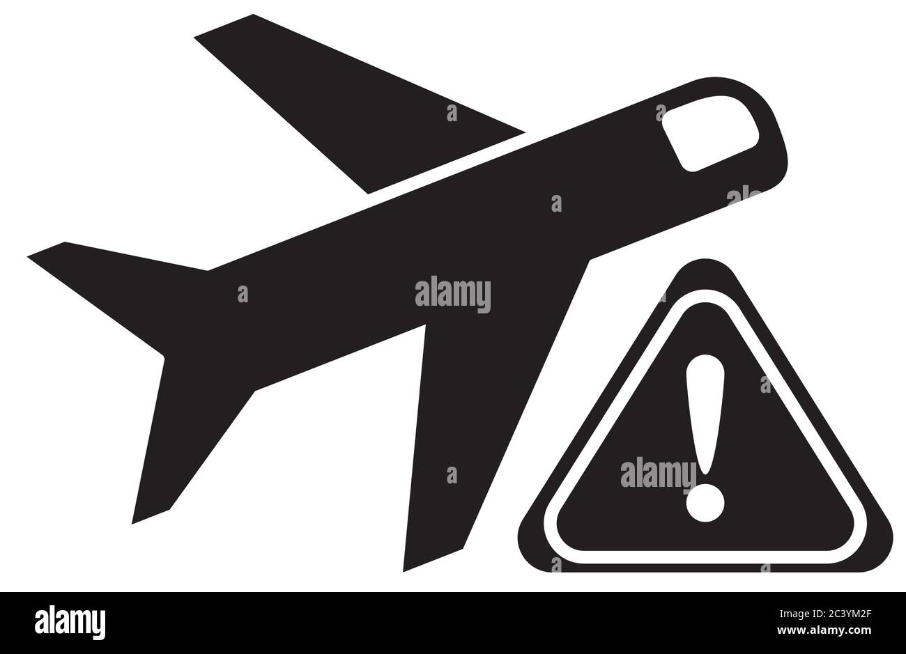 aircraft Warning glyph , silhouette style icon vector illustration design Stock Vector