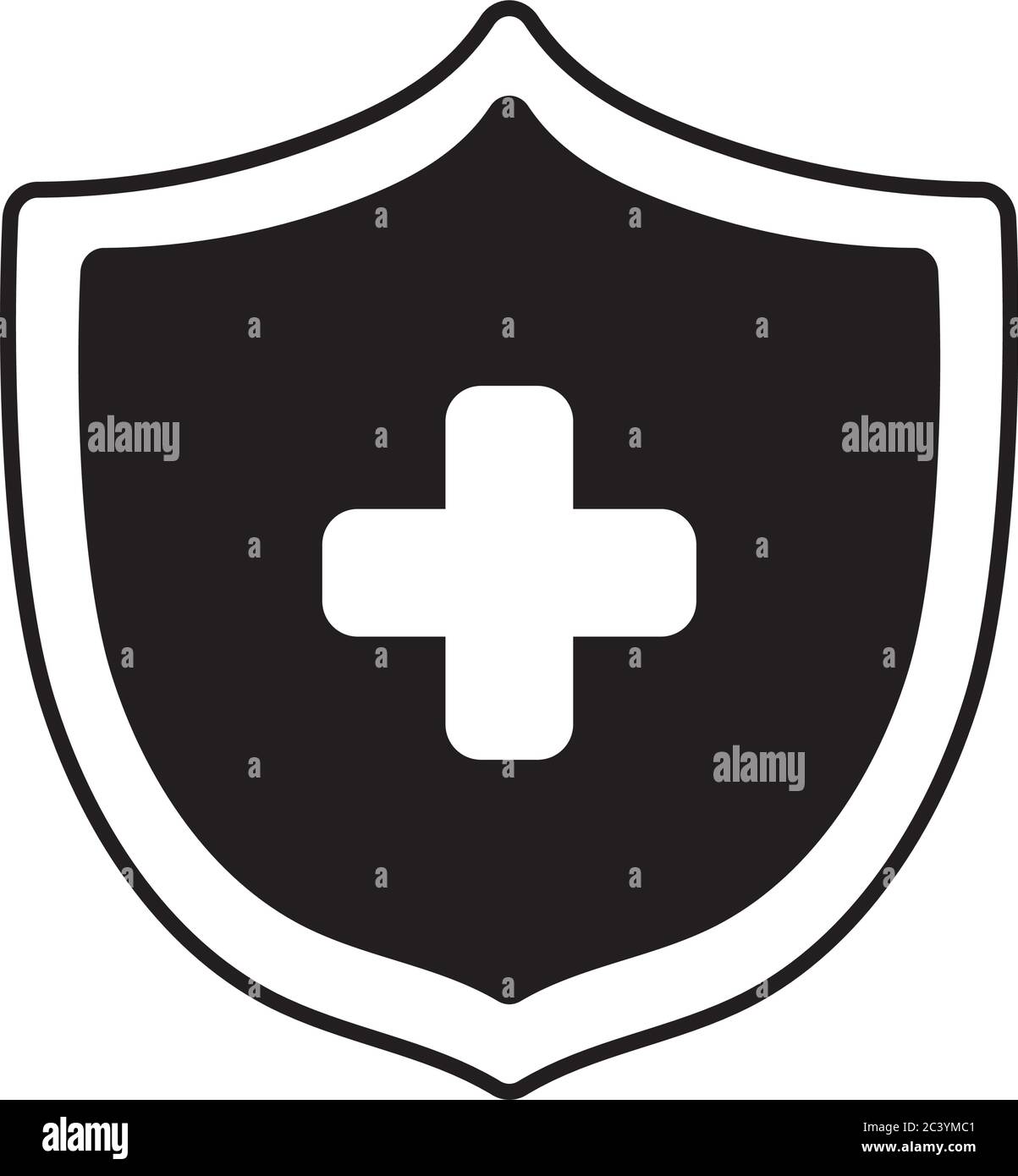 shield with cross icon , silhouette style icon vector illustration ...