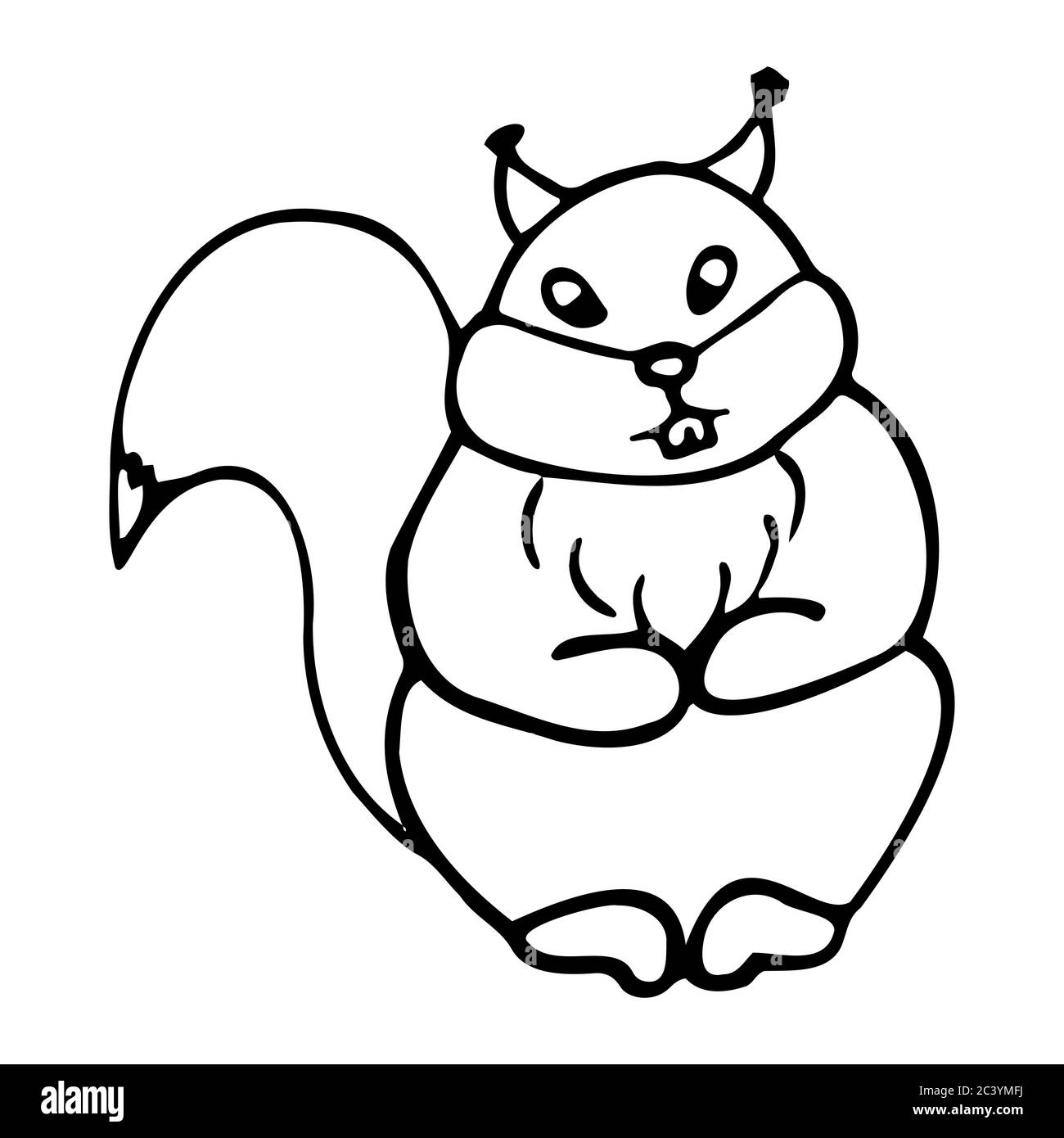 Cartoon squirrel Black and White Stock Photos & Images - Alamy