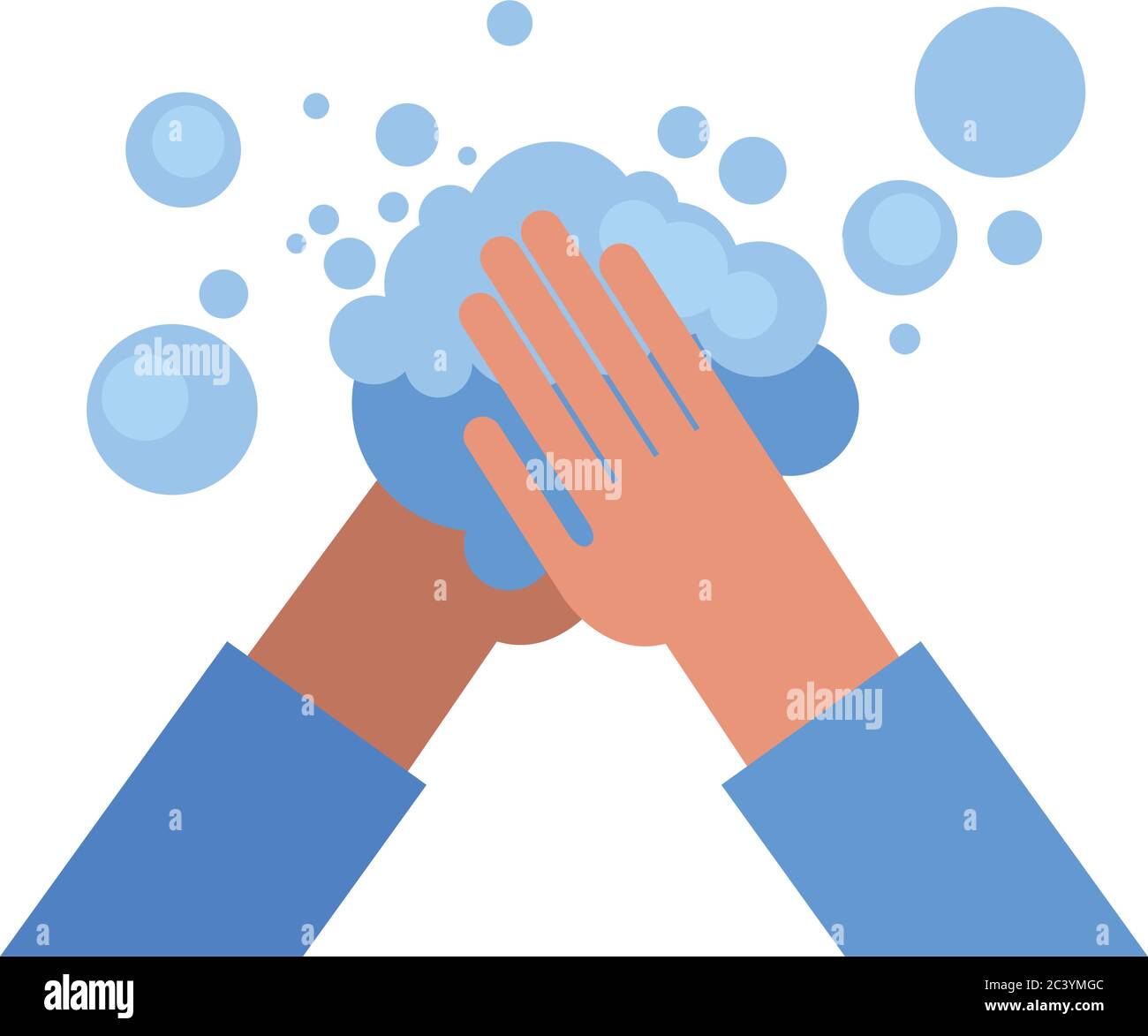 Hands washing with bubbles design, Hygiene wash health and clean theme ...