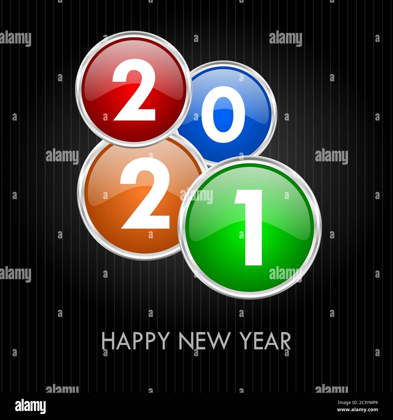 Happy New Year 21 Greeting Card Modern Design Colorful Illustration Stock Photo Alamy