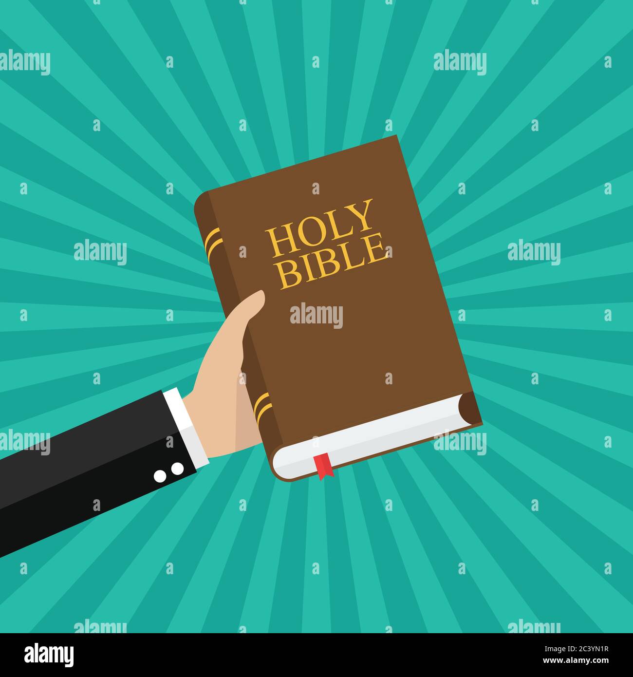 Hand holding holy bible. Vector illustration Stock Vector Image & Art