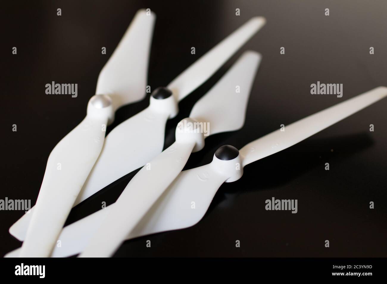 Drone propellers black and white for high quality drone. Spare parts Stock Photo Alamy
