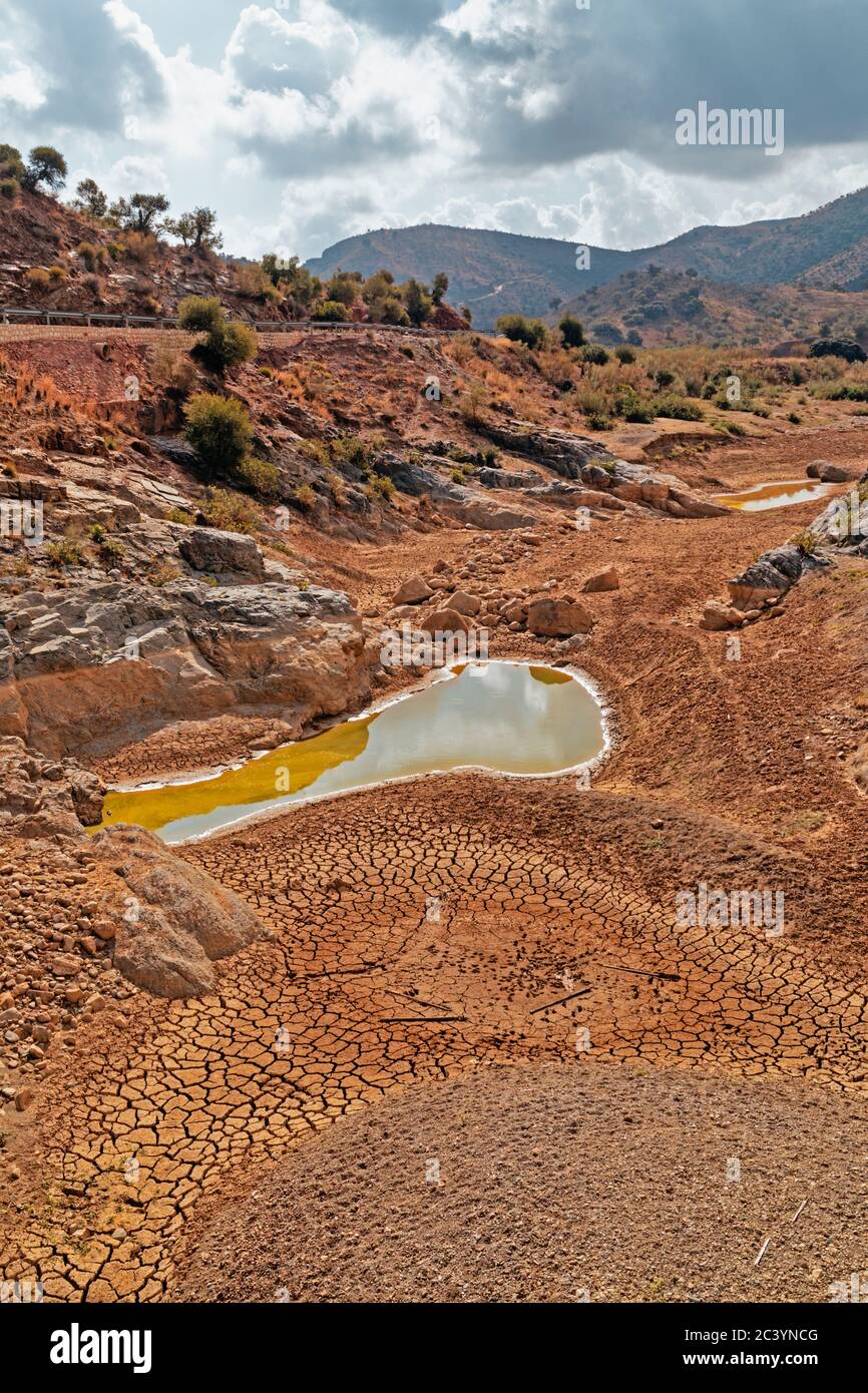 Dried out Campanillas River near Almogia, Malaga Province, Andalusia, Spain. Stock Photo