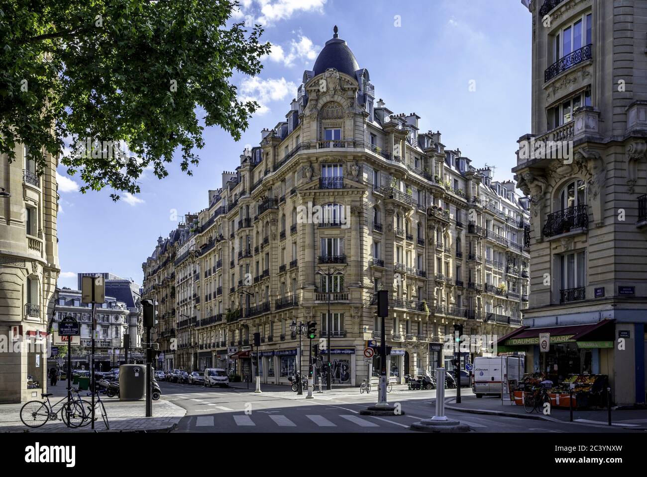 Paris, France - May 19, 2020: Typical Haussmann building in Paris near Gare de Lyon district Stock Photo