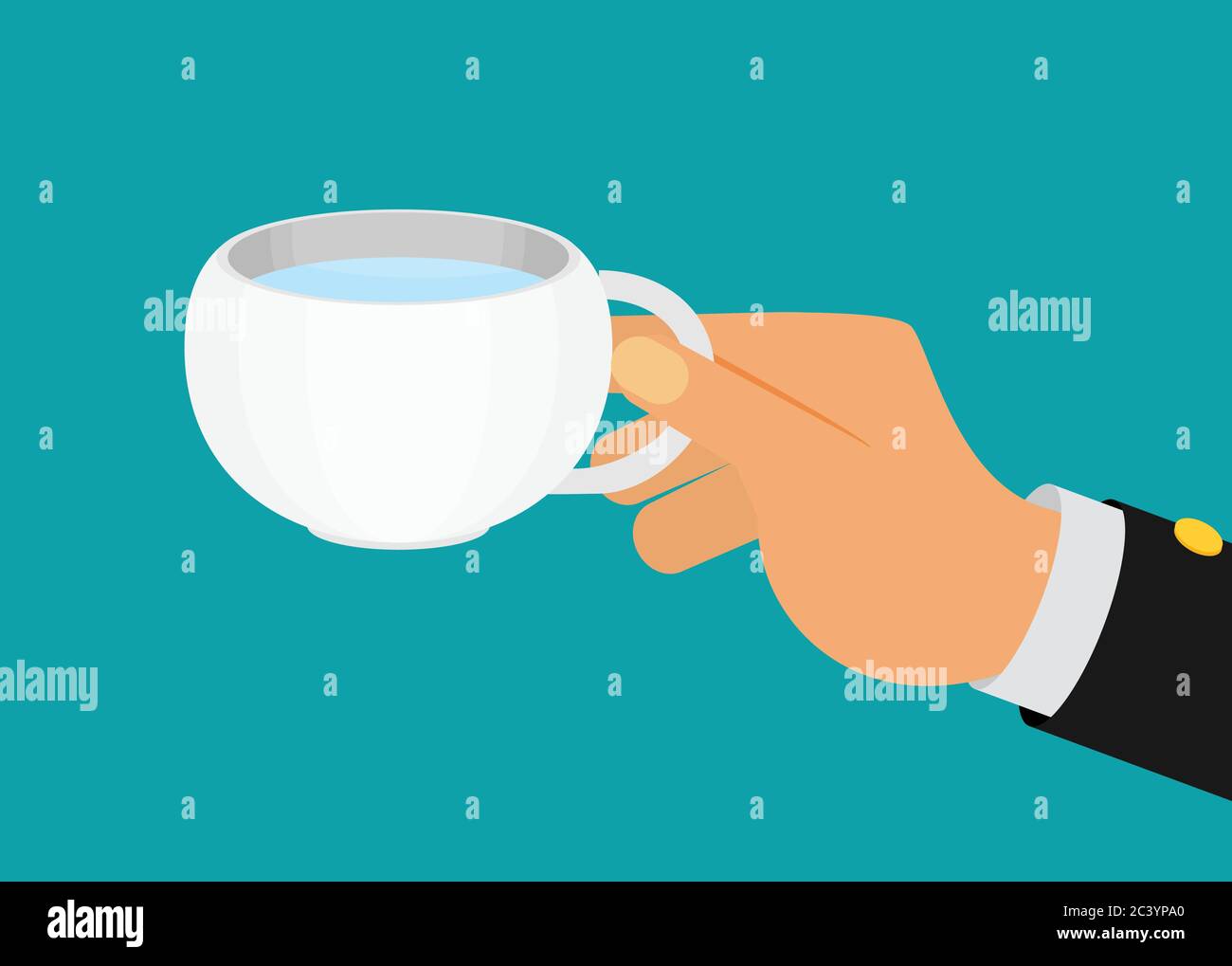 Flat hand holding a cup of tea vector Stock Vector Image & Art - Alamy