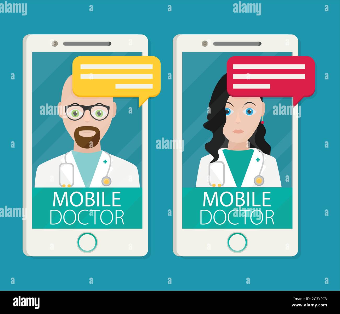 Flat vector mobile doctor Stock Vector Image & Art Alamy
