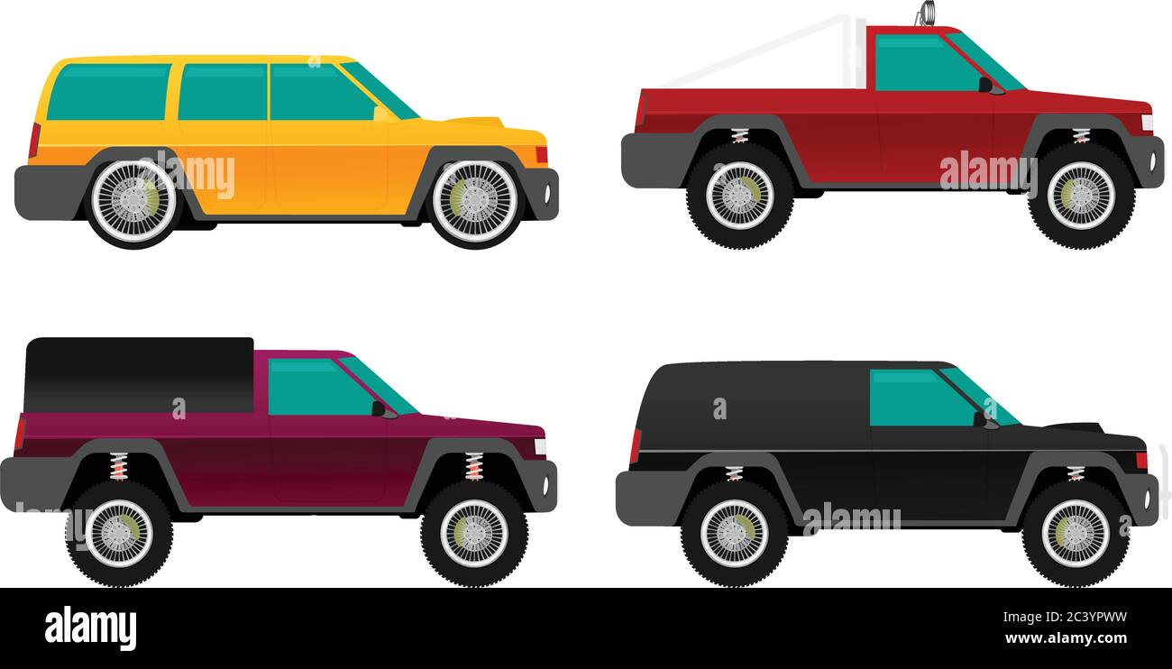 Flat vector off-road car isolated on white background Stock Vector ...