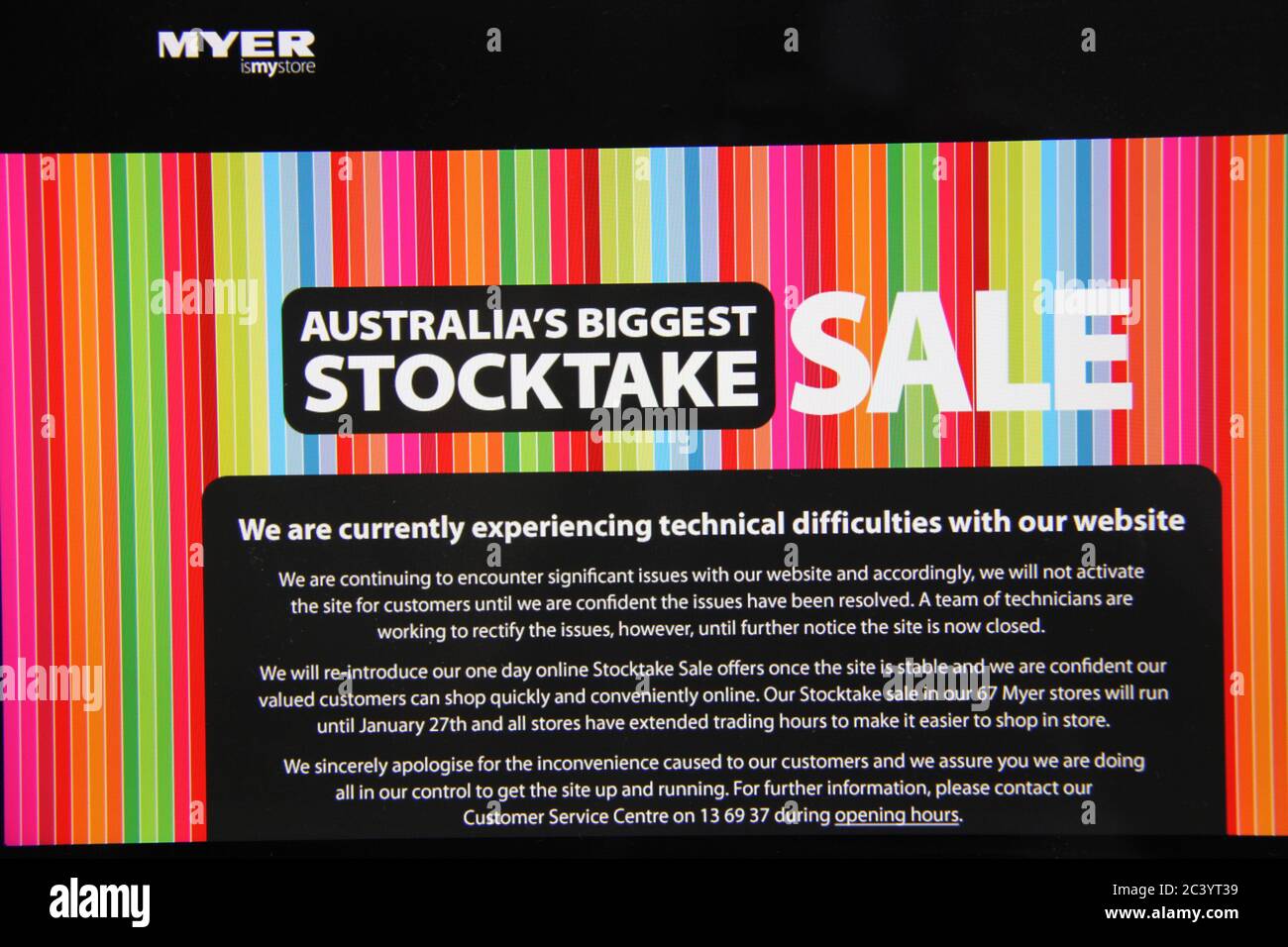 Online sales were not part of Australia’s Biggest Stocktake Sale at