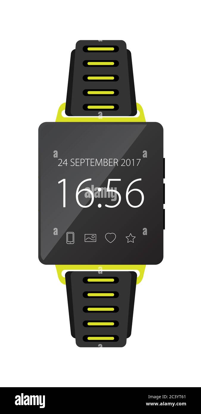 Smartwatch wearable technology. Flat icon. EPS10 Stock Vector