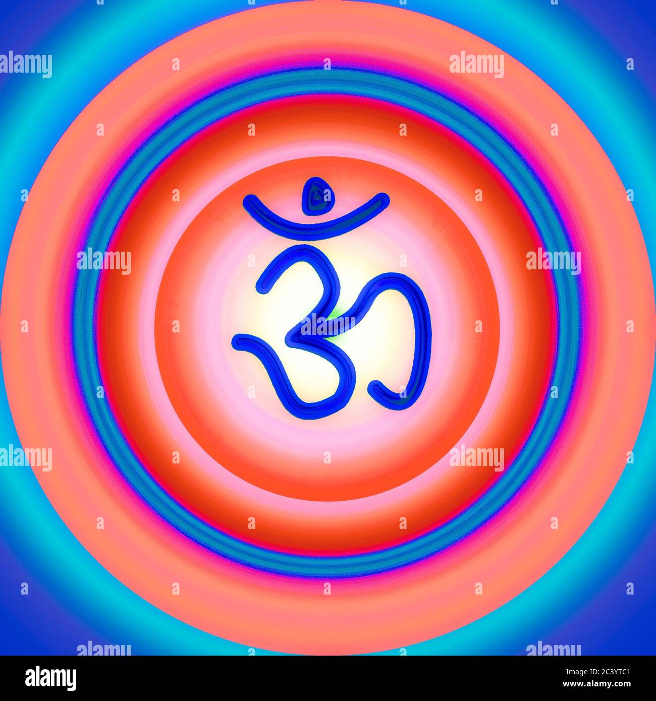 om and  colorful meditation background Stock Photo