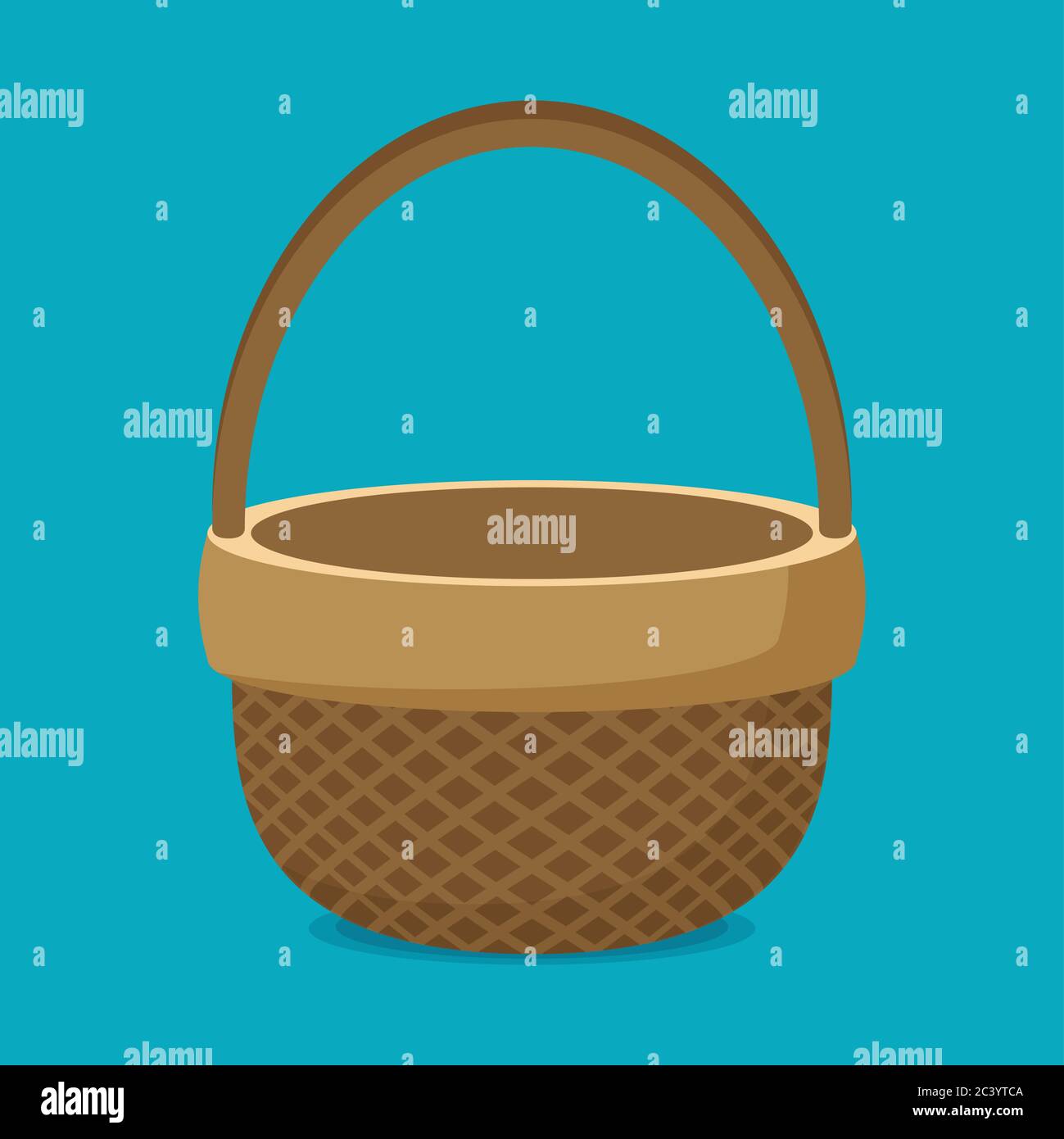 Flat vector basket icon isolated on color background Stock Vector