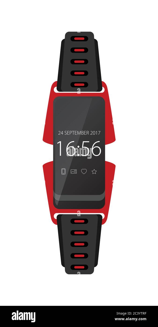 Smartwatch wearable technology. Flat icon. EPS10 Stock Vector