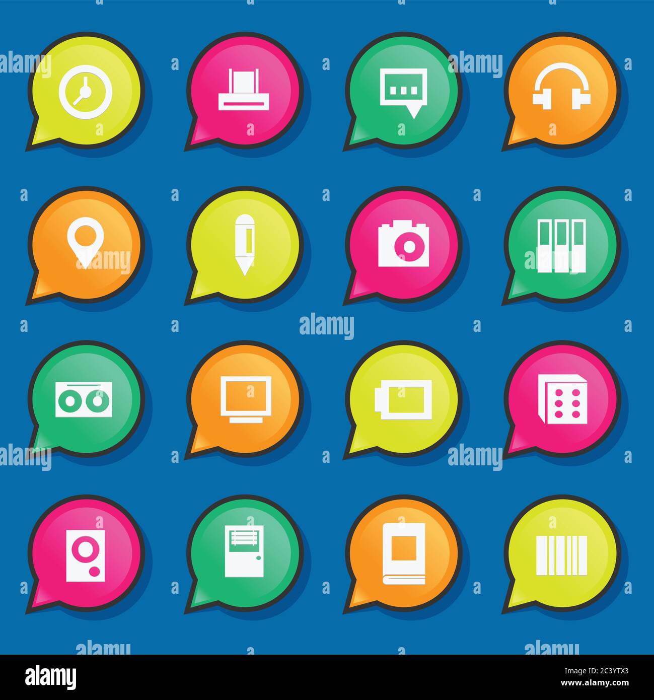 Universal Flat Icons. For Web and Mobile Stock Vector