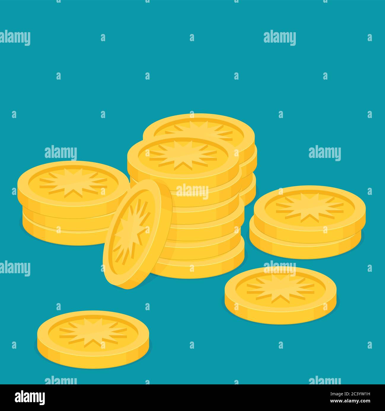 Gold coins flat vector Stock Vector Image & Art - Alamy