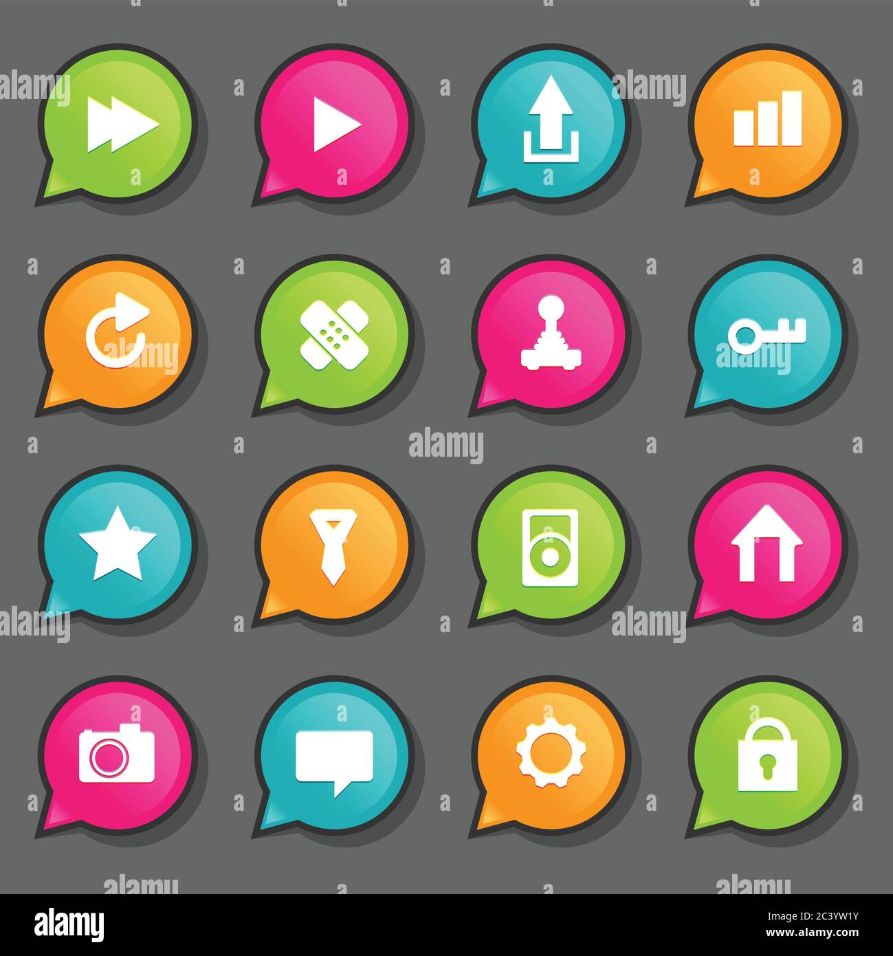 Universal Flat Icons. For Web and Mobile Stock Vector